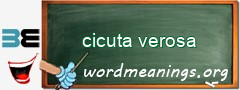 WordMeaning blackboard for cicuta verosa